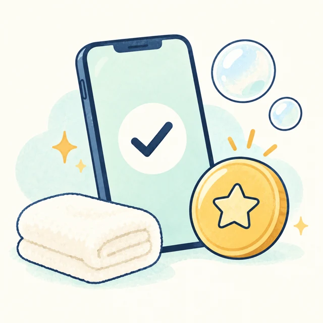スマートフォンとポイントのコインを描いたイラスト